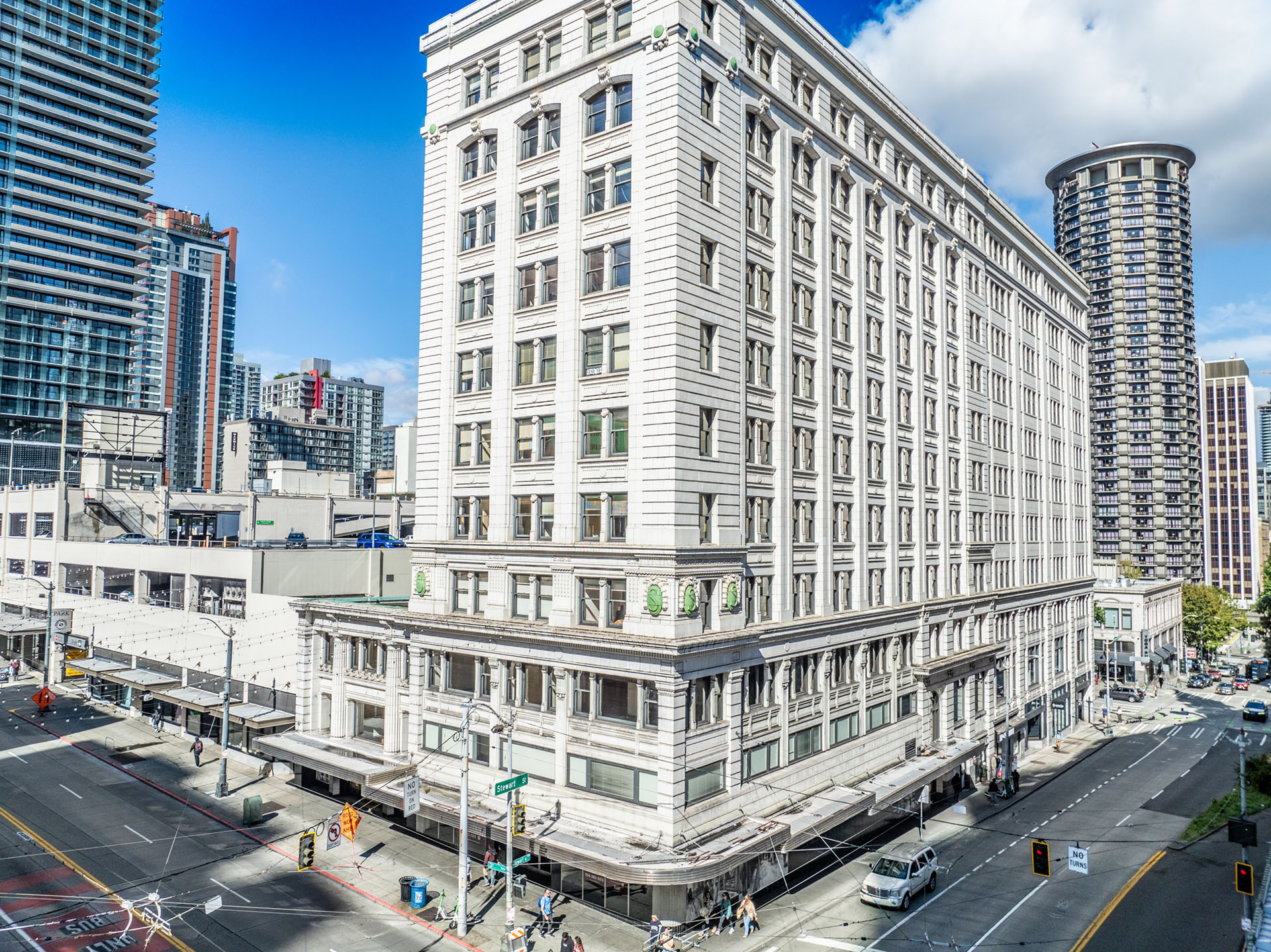 Exterior view of the Securities Building in Seattle.